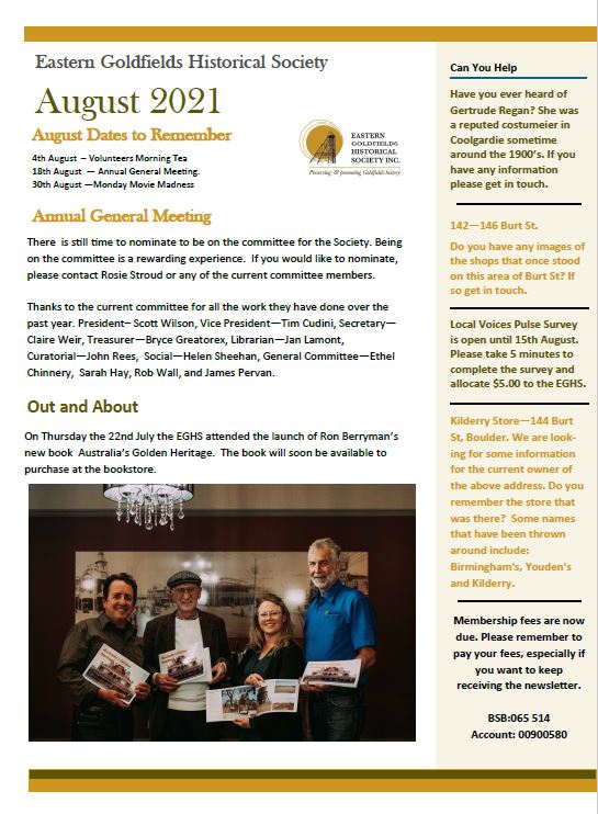 August 2021 Newsletter
